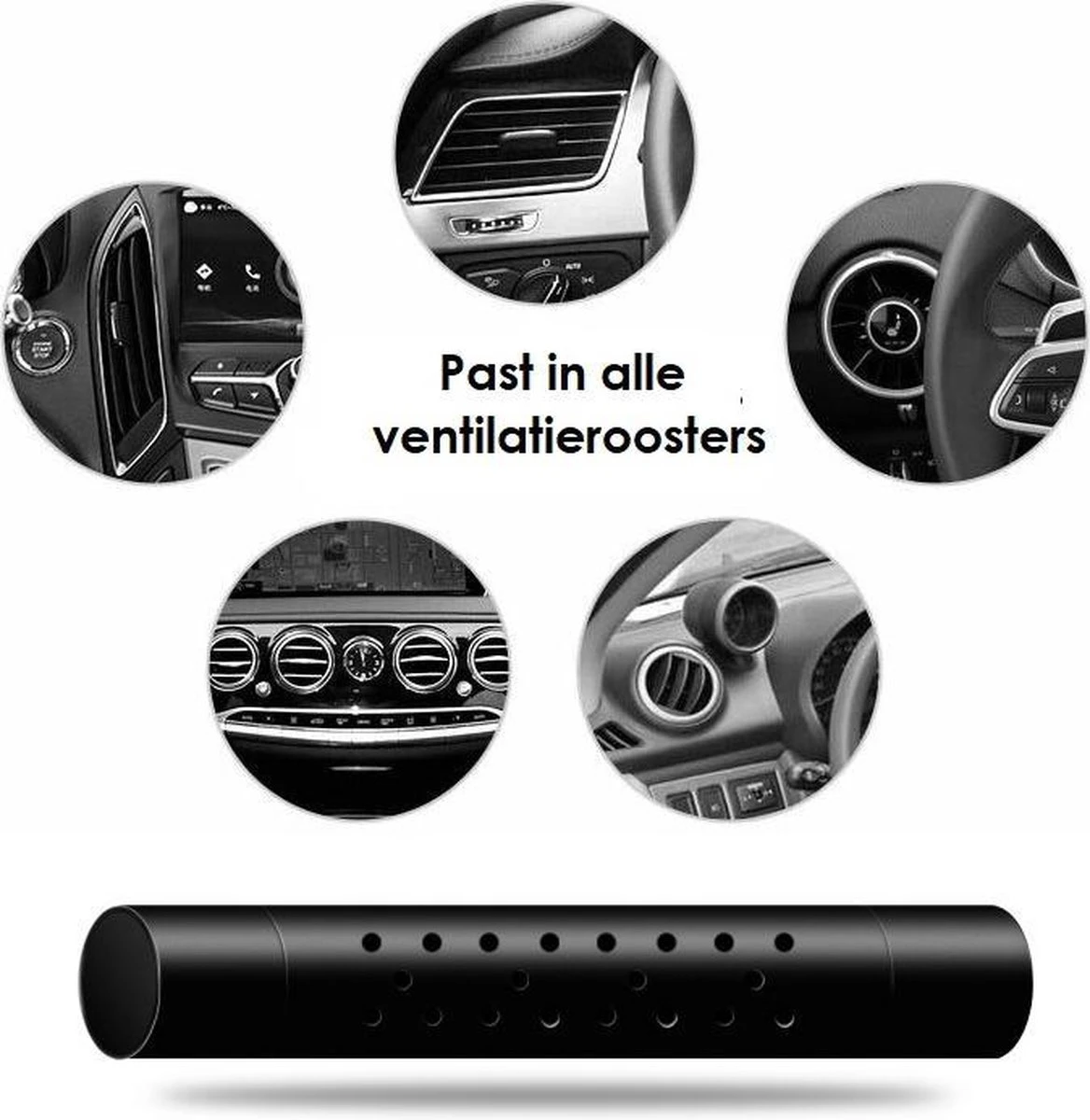 Autoparfum - Luchtverfrisser Auto - Inclusief 5 Geuren - Luxe Design - ZWART - Hervulbaar - Fris - Afbeelding 6