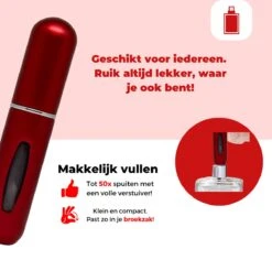 Cetins - Parfum Verstuiver Navulbaar - Mini Parfum Flesje - Reisflesje – Matt Rood -Parfum Luxe Verkoopwinkel 1200x1145 2