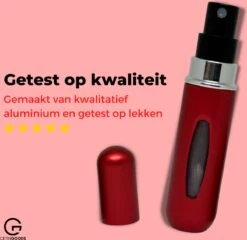 Cetins - Parfum Verstuiver Navulbaar - Mini Parfum Flesje - Reisflesje – Matt Rood -Parfum Luxe Verkoopwinkel 1200x1165 2