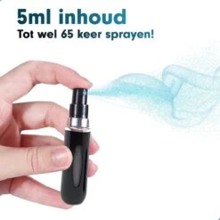 MaxedMore Navulbare Parfumverstuiver 5ml Zwart - 65 Keer Spraybare Parfum Verstuiver - Hervulbaar Tasverstuiver Voor Parfum - Meeneem Mini Geur Flesje Voor Op Reis - Lipstick Formaat Navulbaar Parfumflesje -Parfum Luxe Verkoopwinkel 1200x1200 412