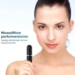 MaxedMore Navulbare Parfumverstuiver 5ml Zwart - 65 Keer Spraybare Parfum Verstuiver - Hervulbaar Tasverstuiver Voor Parfum - Meeneem Mini Geur Flesje Voor Op Reis - Lipstick Formaat Navulbaar Parfumflesje -Parfum Luxe Verkoopwinkel 1200x1200 413