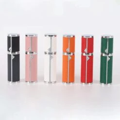 Hervulbare Parfumverstuiver-5ml-Mini Parfumverstuiver-Kleine Spuitfles Voor Parfum-Lege Parfumflesje Voor Op Reis Glasspray Draagbaar Parfumpakket Met Lederen Hoes - Mandarijn Groen -Parfum Luxe Verkoopwinkel 1200x1200 415