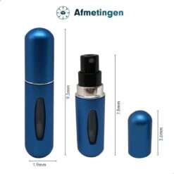 MaxedMore Navulbare Parfumverstuiver 5ml Blauw - 65 Keer Spraybare Parfum Verstuiver - Hervulbaar Tasverstuiver Voor Parfum - Meeneem Mini Geur Flesje Voor Op Reis - Lipstick Formaat Navulbaar Parfumflesje -Parfum Luxe Verkoopwinkel 1200x1200 420