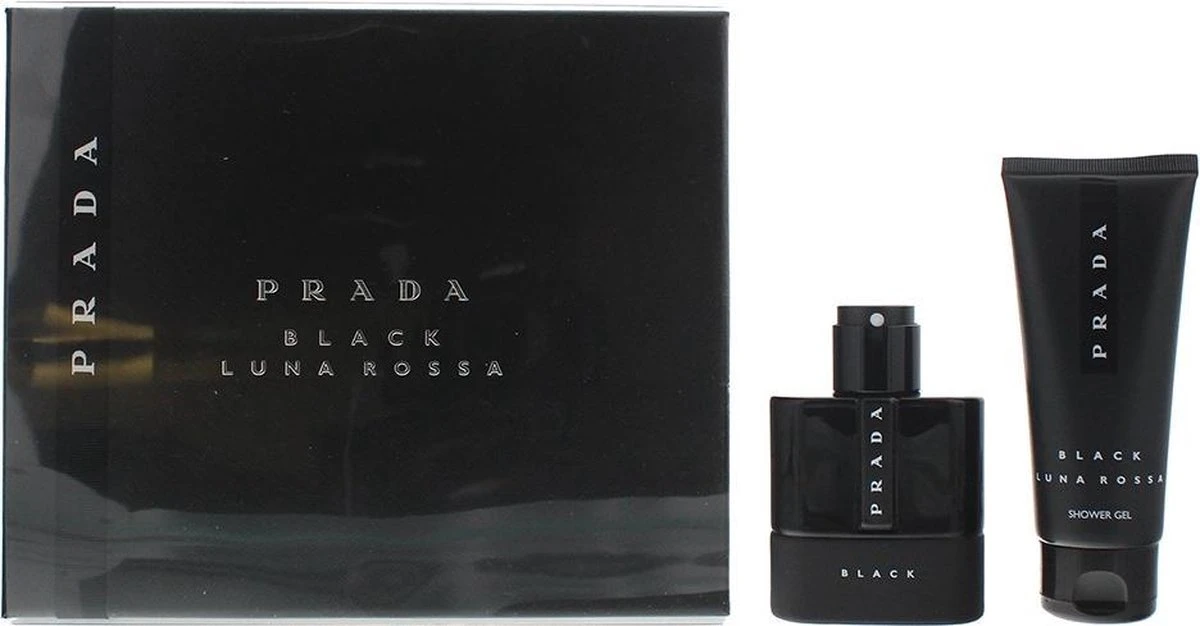 Prada Luna Rossa Black Giftset - 50 Ml Eau De Parfum Spray + 100 Ml Showergel - Cadeauset Voor Heren 1 Prada Luna Rossa Black Giftset - 50 Ml Eau De Parfum Spray + 100 Ml Showergel - Cadeauset Voor Heren