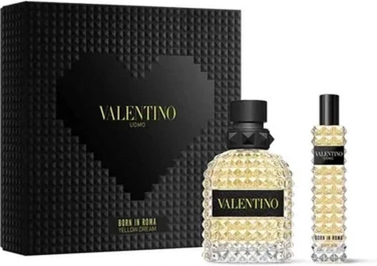 Valentino Uomo Born In Roma Yellow Dream Giftset - 50 Ml Eau De Toilette Spray + 15 Ml Eau De Toilette Tasspray - Cadeauset Voor Heren 1 Valentino Uomo Born In Roma Yellow Dream Giftset - 50 Ml Eau De Toilette Spray + 15 Ml Eau De Toilette Tasspray - Cadeauset Voor Heren