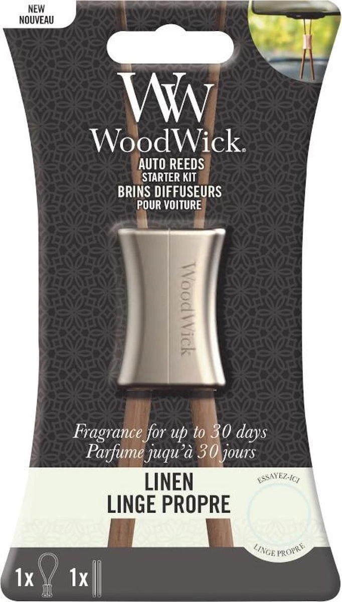 WoodWick Auto Reed Starter Kit - Linen 1 WoodWick Auto Reed Starter Kit - Linen