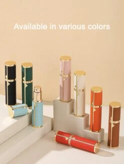 Hervulbare Parfumverstuiver-5ml-Mini Parfumverstuiver-Kleine Spuitfles Voor Parfum-Lege Parfumflesje Voor Op Reis Glasspray Draagbaar Parfumpakket Met Lederen Hoes - Mandarijn Groen -Parfum Luxe Verkoopwinkel 908x1200 5